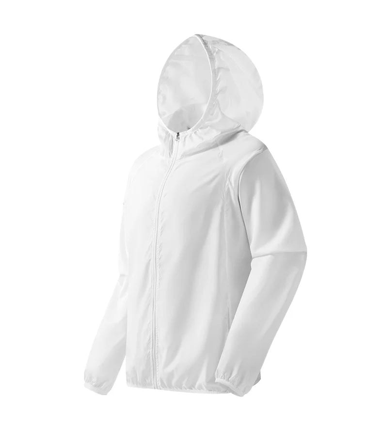 JNLN Men Women Waterproof Hiking Jacket Quick Dry Sun Protection Windbreaker Unisex Camping Climbing Outdoor Sports Rain Coat