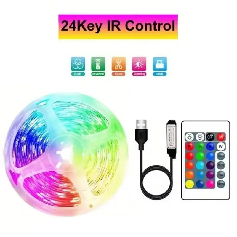 DC 5V USB LED Strip Lights APP Control Color Changing 5050 RGB Led Light Flexible Lamp Tape for Room Decoration Party Atmosphere