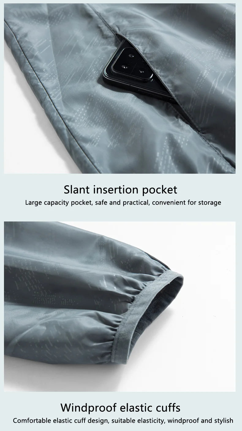 JNLN Men Women Waterproof Hiking Jacket Quick Dry Sun Protection Windbreaker Unisex Camping Climbing Outdoor Sports Rain Coat