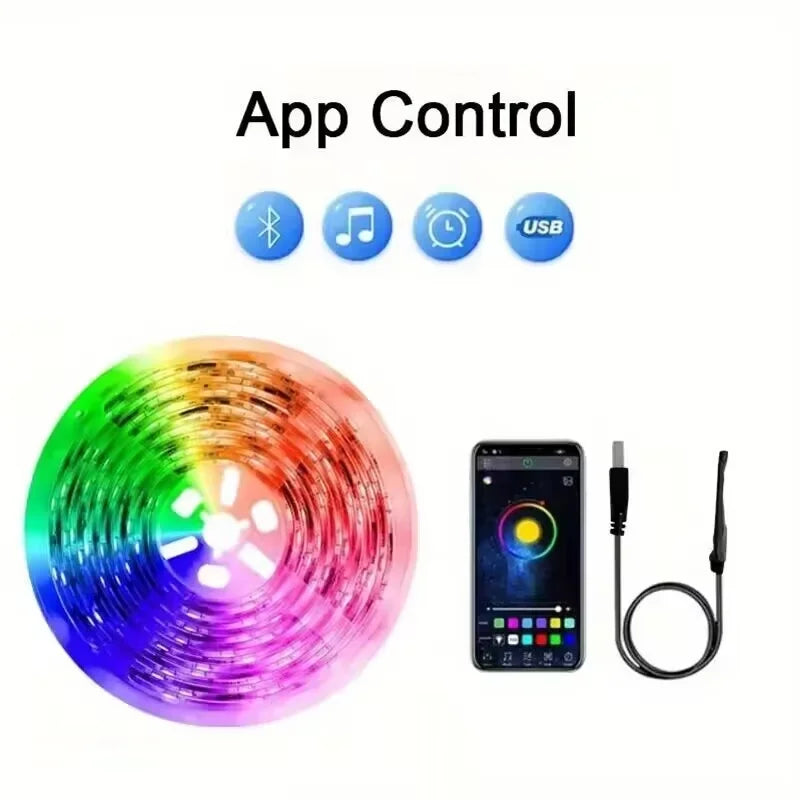 DC 5V USB LED Strip Lights APP Control Color Changing 5050 RGB Led Light Flexible Lamp Tape for Room Decoration Party Atmosphere