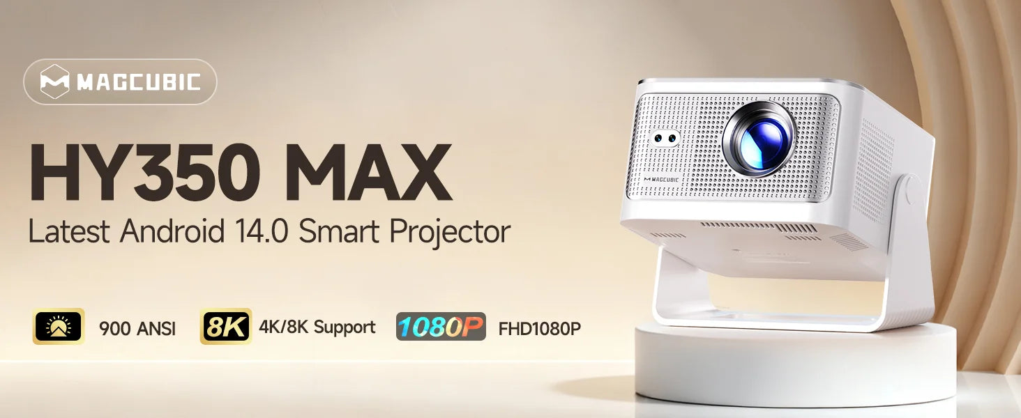 Magcubic Projector HY300 Pro 8K Android 14 Dual Wifi6 290ANSI Allwinner H726 BT5.4 1080P 1280*720P Home Cinema Outdoor Projetor