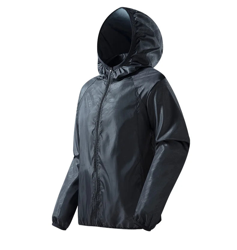 JNLN Men Women Waterproof Hiking Jacket Quick Dry Sun Protection Windbreaker Unisex Camping Climbing Outdoor Sports Rain Coat
