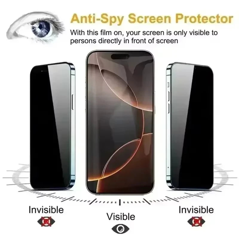 Oleophobic Coating Dust Free Installation Privacy Screen Protector For iPhone 17 Pro Max 16 15 13 14 Pro 11 12 16e Mini SE XR 7