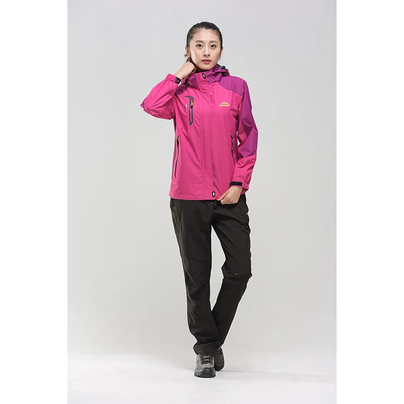 TRVLWEGO Women's Waterproof Hiking Jacket Windproof Windbreaker Camping Hunting Climbing Trekking Fishing Coat Outdoor Clothing