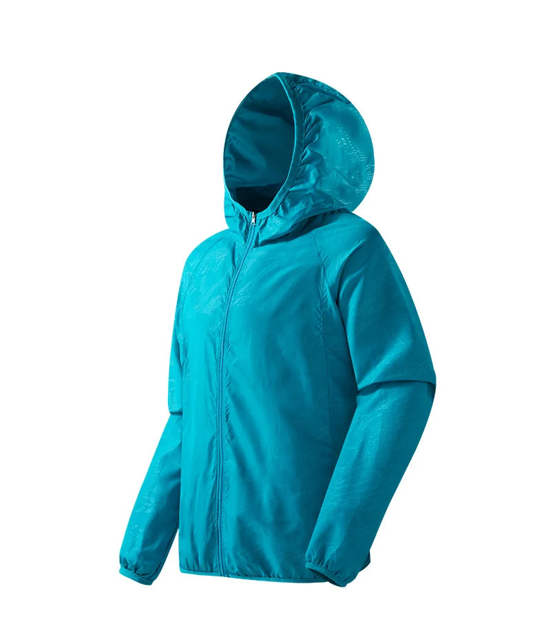 JNLN Men Women Waterproof Hiking Jacket Quick Dry Sun Protection Windbreaker Unisex Camping Climbing Outdoor Sports Rain Coat