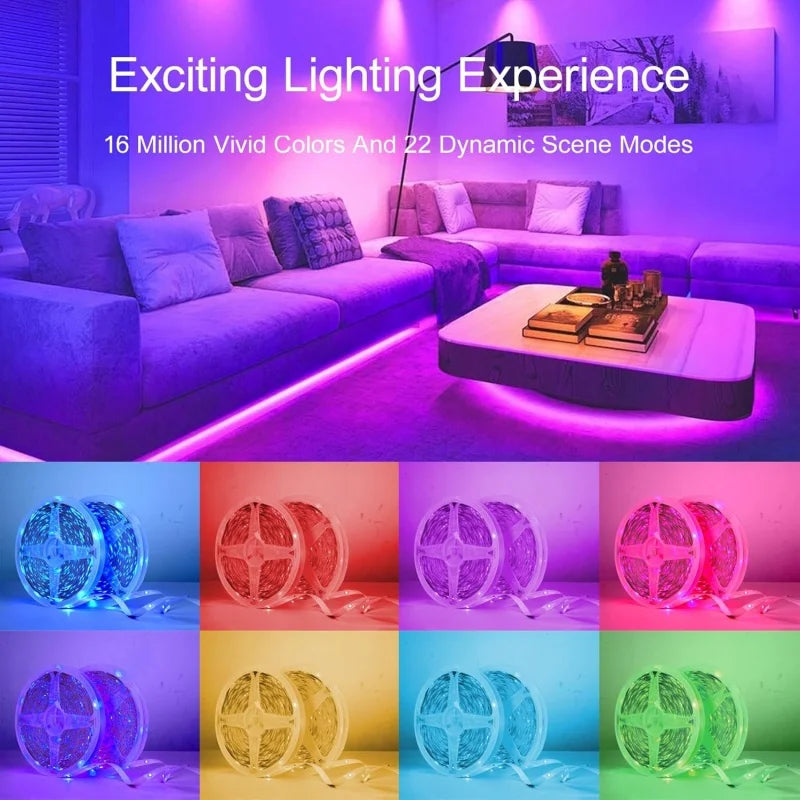 DC 5V USB LED Strip Lights APP Control Color Changing 5050 RGB Led Light Flexible Lamp Tape for Room Decoration Party Atmosphere