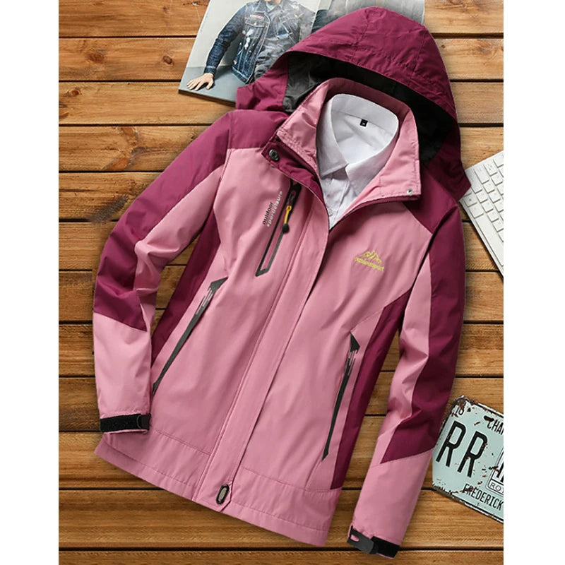 TRVLWEGO Women's Waterproof Hiking Jacket Windproof Windbreaker Camping Hunting Climbing Trekking Fishing Coat Outdoor Clothing